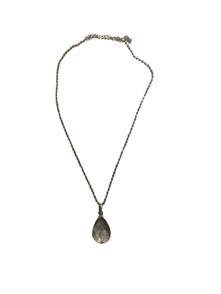 Gold Necklace with Crystal Teardrop Charm