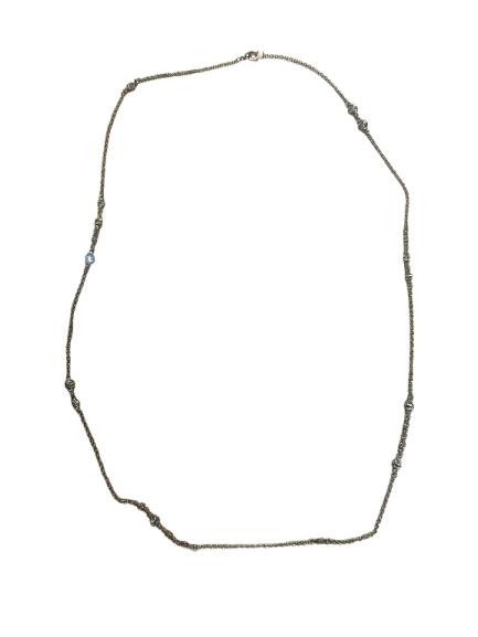 Gold Necklace with Small Crystal