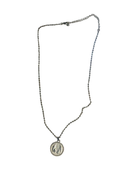 Gold Necklace with Wing Coin Charm