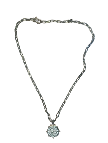 Chunky Gold Necklace with Medallion