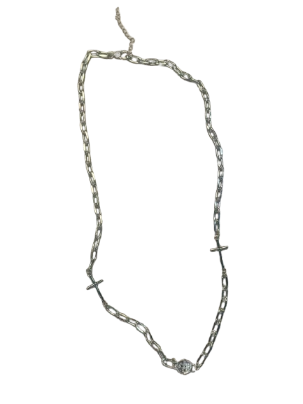 Chunky Gold Necklace with Double Cross
