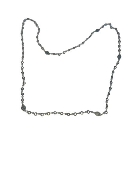 White Bead and Circle Necklace