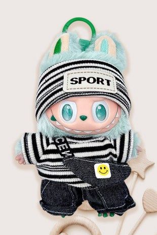 Labubu Sporty Look Mini Doll Streetwear Outfit Set