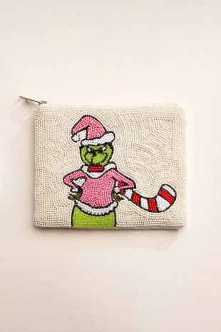 Christmas Green Grinch Pouch Bag
