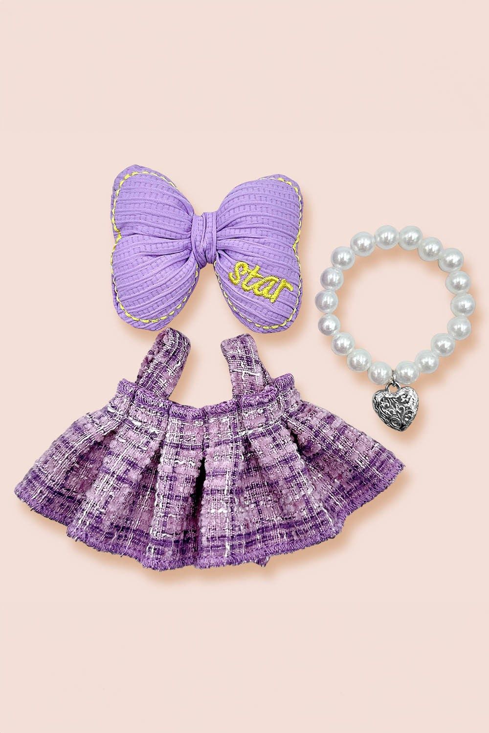 Labubu Mini Doll Star Bow Dress Outfit Set