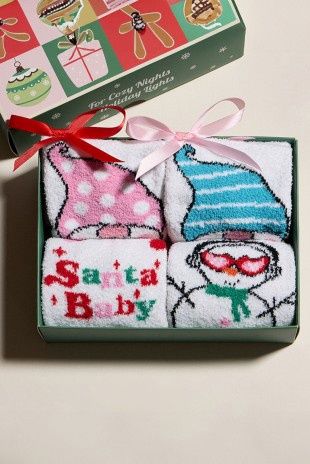 Christmas 4Pc. Set Cozy Socks, Color: Santa Baby