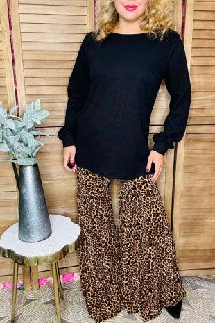 Black Long Sleeve W/Tighten Cuff Top