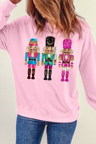 Printed Drop Shoulder Christmas Sweatshirt