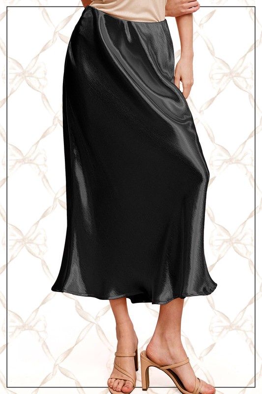 Dressy Satin Long Panel Silhouette Skirt