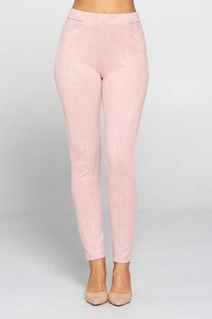 High Waist Pull - Up Suede Pants