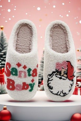 Santa Baby Christmas House Slippers