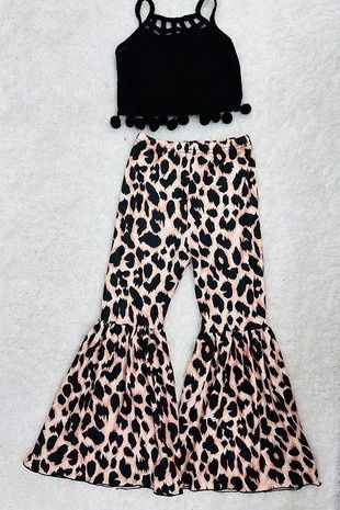 Black Top Leopard bells Childs Set