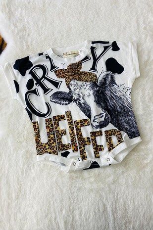 Leopard Cow Short Sleeve Onesie