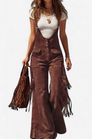 Tassel Suede Jumpsuit