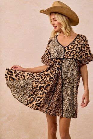 Leopard Prints Mix Match Dress