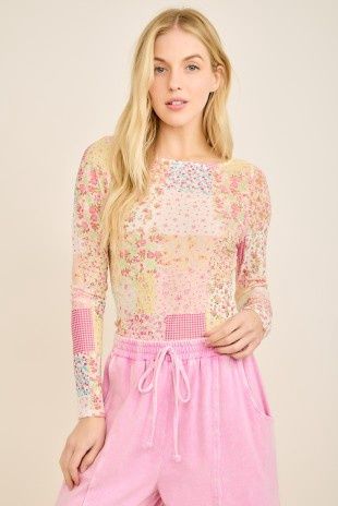 Mesh Top Long Sleeve