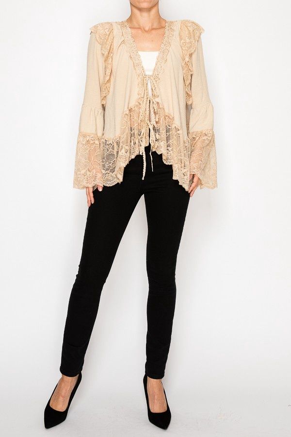 Waist Length Open Cardigan