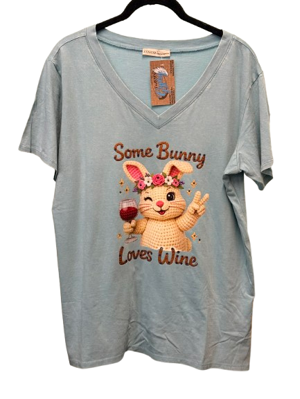 Some Bunny Loves Wine Crystal Tee
