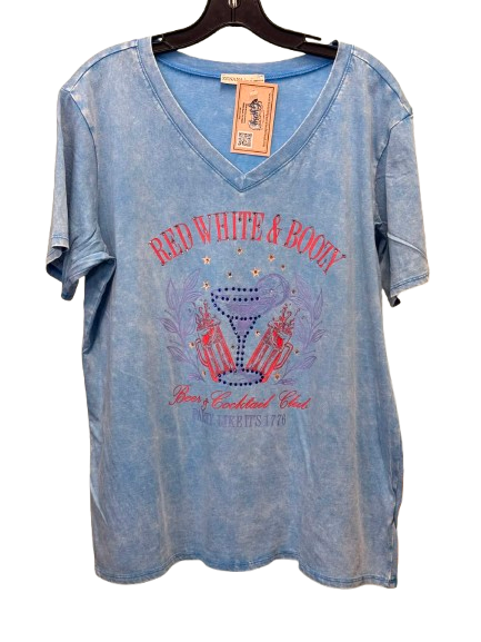 Red White &amp; Boozy Crystal Tee