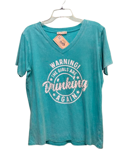 Warning The Girls Are Drinking, Color: White Lettering, Size: Sm