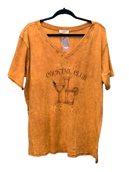 Cocktail Summer Tee With Crystal