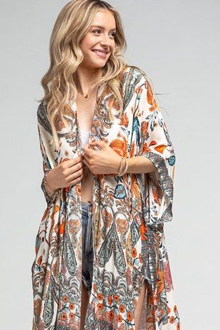 Alabaster Dobby Jacquard Kimono