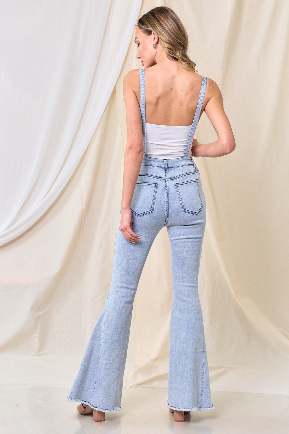 Bellbottom Denim Overalls