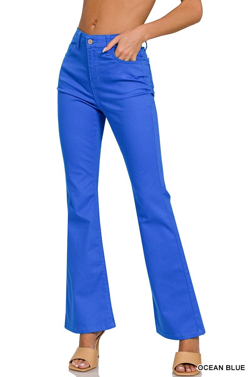 Blue Stretch Bell Bottom Pant