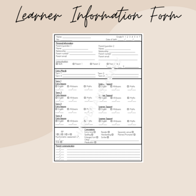 Learner Information Form