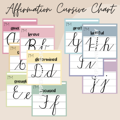 Affirmation Cursive Chart