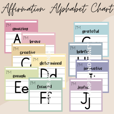 Affirmation Alphabet Chart