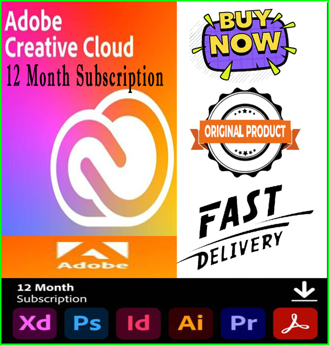 New Adobe ⭐ Creative Cloud ⭐ ALL APPS ACCESS 100% - Active For 1 Year.