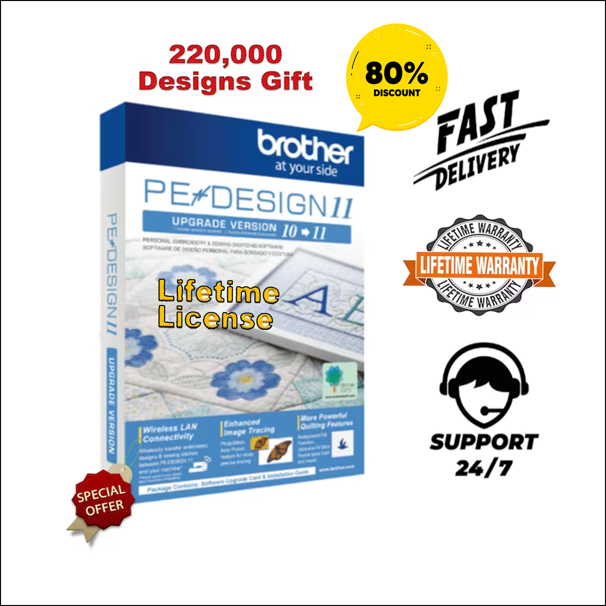 Brother PE Design 11 Digitizing Software ⭐ Full Version ⭐ Embroidery Machine.