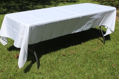 White Seamless Polyester Rectangular Tablecloth 60x102