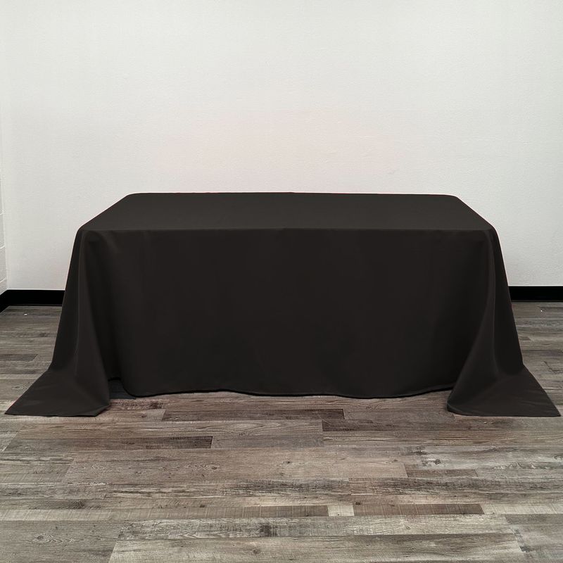 Black Seamless Polyester Rectangular Tablecloth 90x132