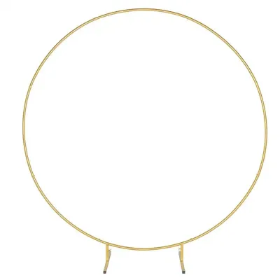 7.2FT Gold Round Backdrop Stand Metal Circle Wedding Balloon Arch