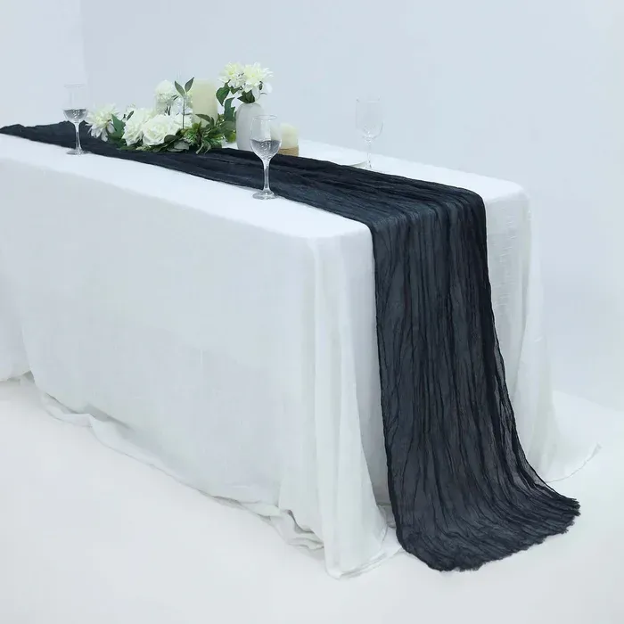 Cheese Cloth Table Runner-Black
