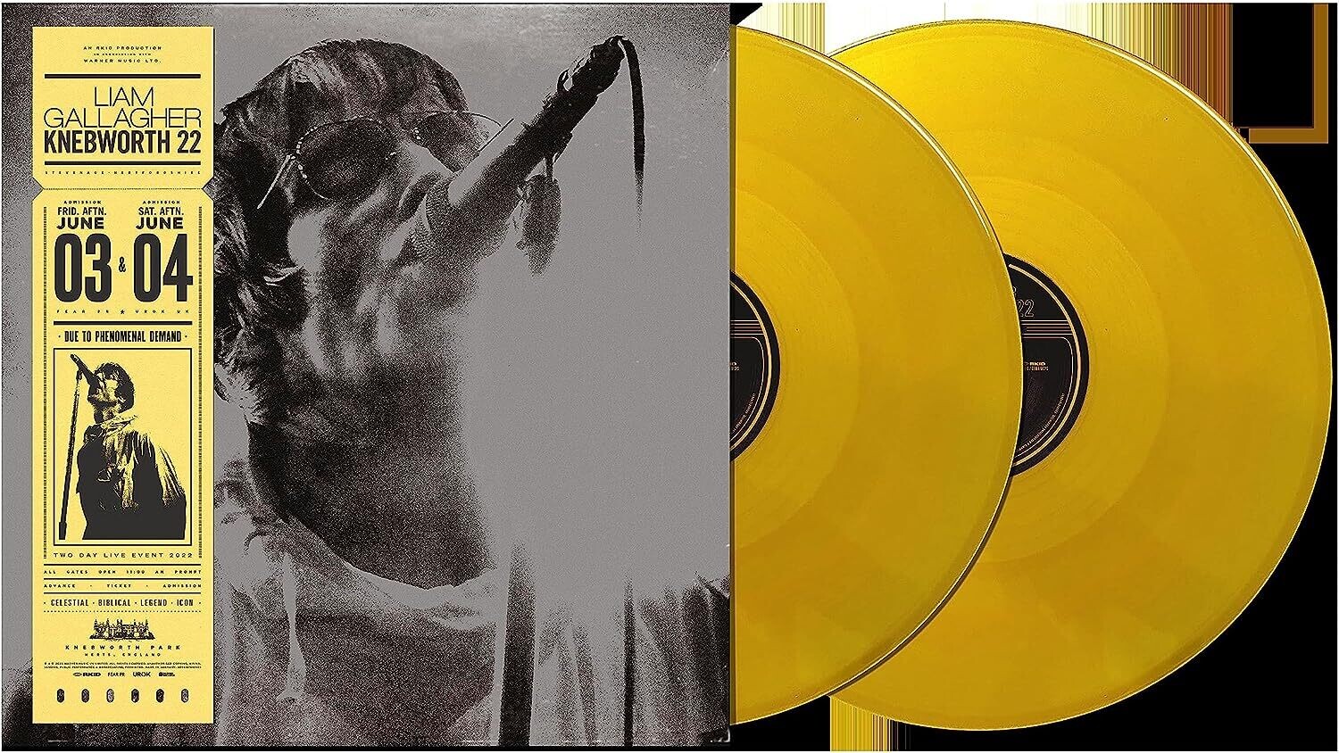 LIAM GALLAGHER Knebworth 22 2LP YELLOW VINYL NEW &amp; SEALED
