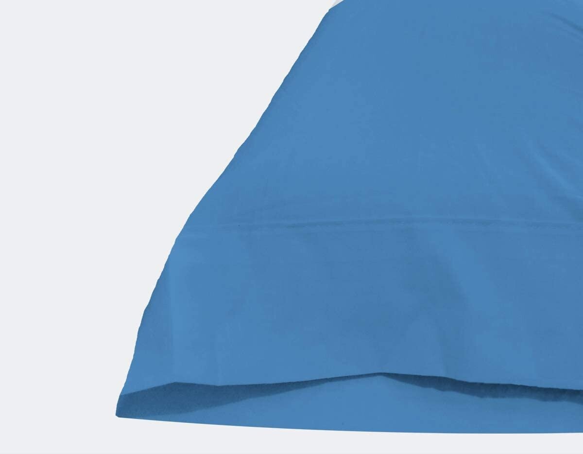 Fundas de almohadas para cama lisos en azul de 50%50 polialgon144 Hilos.