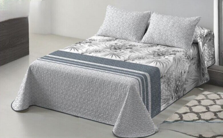 Colcha cama Gris reversible verano cubrecama-Melbourne-cómoda, durabilidad al lavado el termo sellado de cálida da estilo a cualquier habitación con esta. Decoración cuadrantes de regalo de 50 x70 cm.