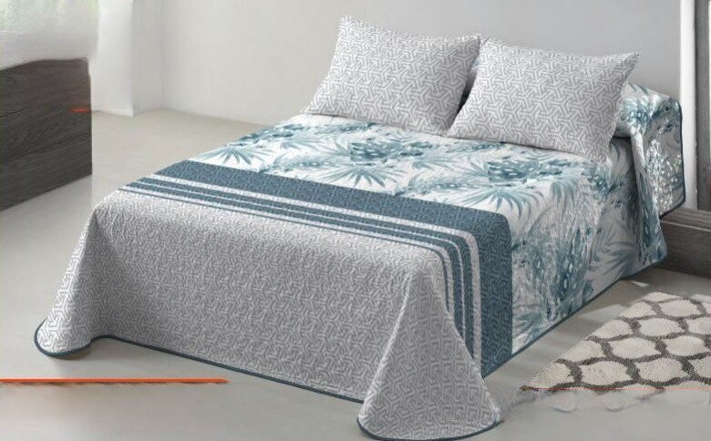 Colcha cama Azul reversible verano cubrecama-Melbourne-cómoda, durabilidad al lavado el termo sellado de cálida da estilo a cualquier habitación con esta. Decoración cuadrantes de regalo de 50 x70 cm.