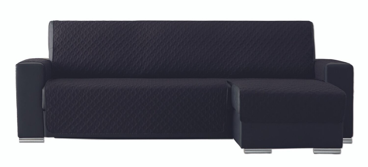 Funda de chaise longue Jaipur 4 Negro reversible acolchada en forma de hexágono exclusivo. Tacto suave y agradable. Elaborada íntegramente en España.
