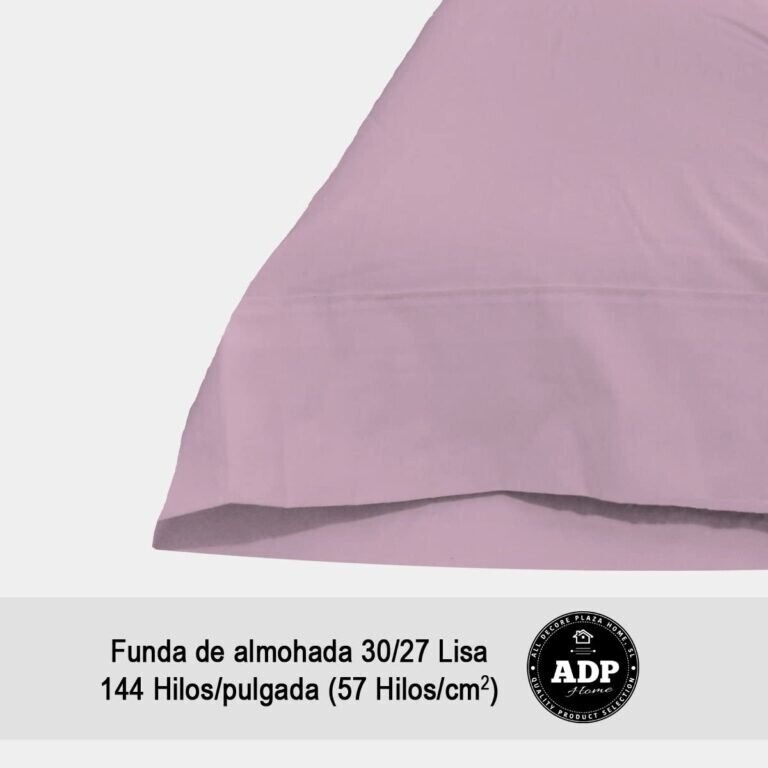 Fundas de almohadas para cama lisos en lila de  50%50 polialgon144 Hilos.