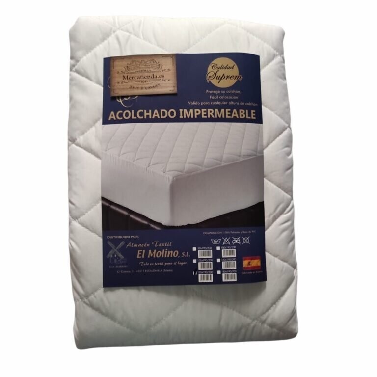 Protector de colchón impermeable, Cubre colchón acolchado adaptable a todas las alturas del colchón hasta 35cm.