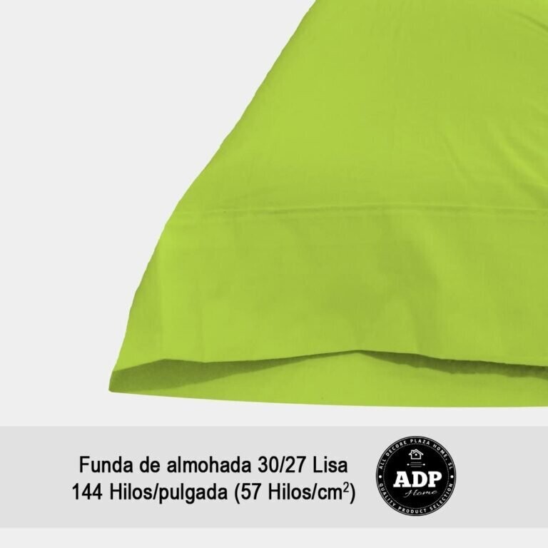 Fundas de almohadas para cama lisos en verde pistacho de 50%50 polialgon144 Hilos.
