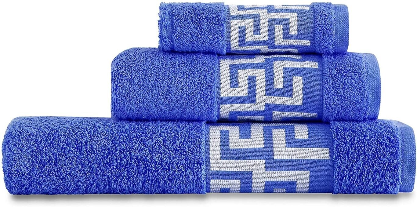 Toallas de baño Color Azul , set 3 100% algodón Egipto portugués Gran absorción,450 g/m2,súper Suave.