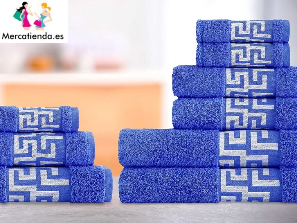 Conjunto De 2 Toallas De Algodón Azul Marino Rizo Textura Borlas Baño Atiu  - Azul con Ofertas en Carrefour