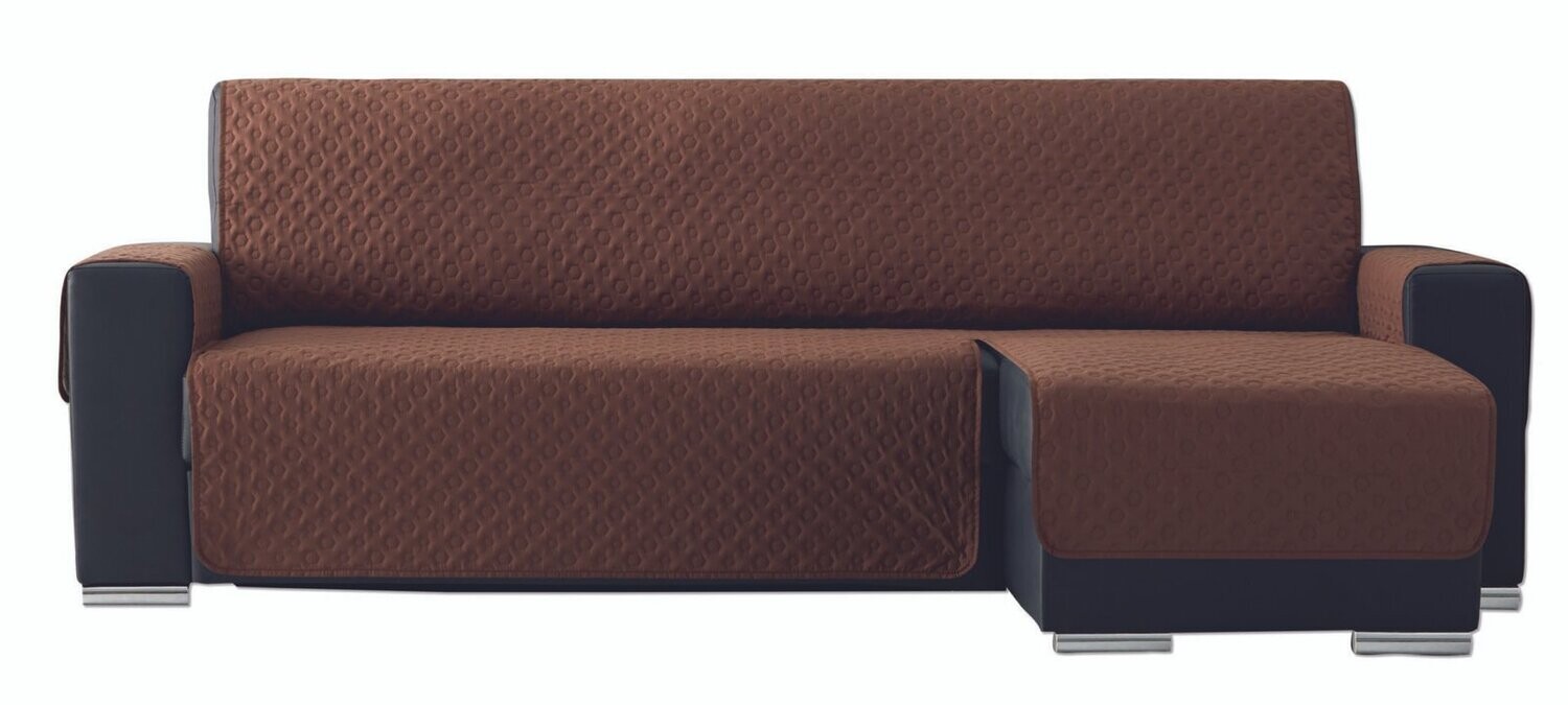 Funda de chaise longue Jaipur 4 Marrón reversible acolchada en forma de hexágono exclusivo. Tacto suave y agradable. Elaborada íntegramente en España.
