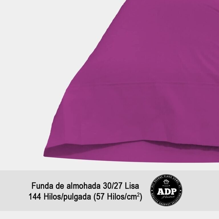 Fundas de almohadas para cama lisos en purpura de 50%50 polialgon144 Hilos.