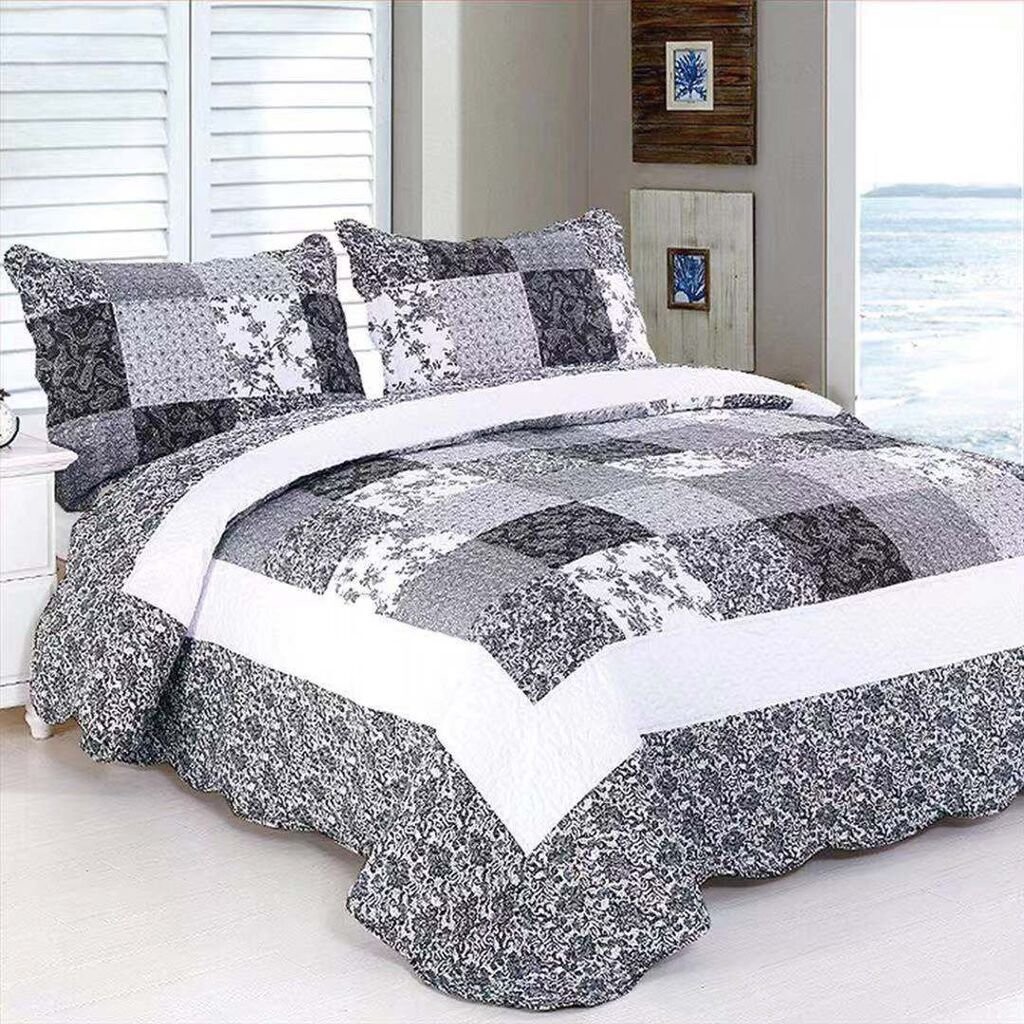 Colcha Bouti Tacto algodón para cama de 135cm y 150cm con Dos Fundas de 50 x 70 cm de Regalo.